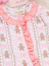 Load image into Gallery viewer, Sweet Gingerbread Ruffle Footie
