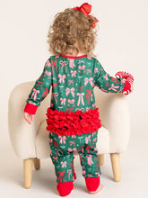 Load image into Gallery viewer, Merry Bows Ruffle Sleeper Pajamas