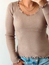 Load image into Gallery viewer, Ruffle Hem Long Sleeve