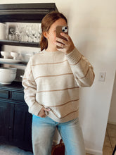 Load image into Gallery viewer, Striped Pattern Drop Shoulder Sweater