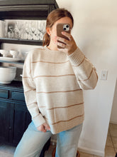 Load image into Gallery viewer, Striped Pattern Drop Shoulder Sweater
