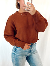 Load image into Gallery viewer, Chocolate Crop Sweater
