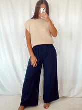 Load image into Gallery viewer, Navy Wide Leg Pants
