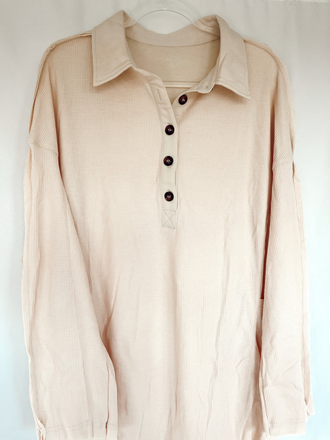 Waffle Button Top - Plus