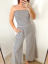 Load image into Gallery viewer, Striped Strapless Jumpsuit
