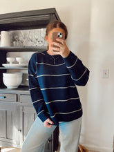 Load image into Gallery viewer, Striped Pattern Drop Shoulder Sweater
