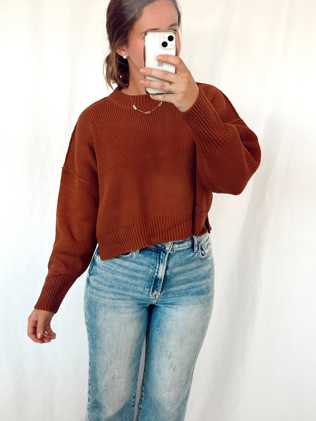 Chocolate Crop Sweater