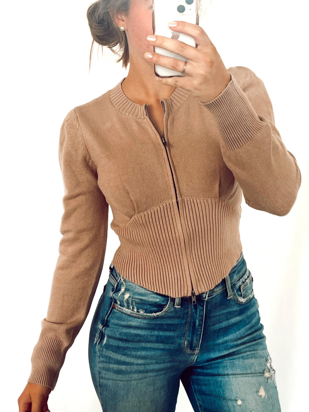 Cropped Sweater Jacket