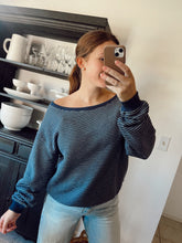 Load image into Gallery viewer, Striped Off The Shoulder Sweatshirt
