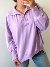 Load image into Gallery viewer, Henley Sweatshirt - Lilac
