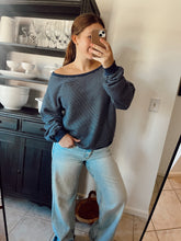 Load image into Gallery viewer, Striped Off The Shoulder Sweatshirt

