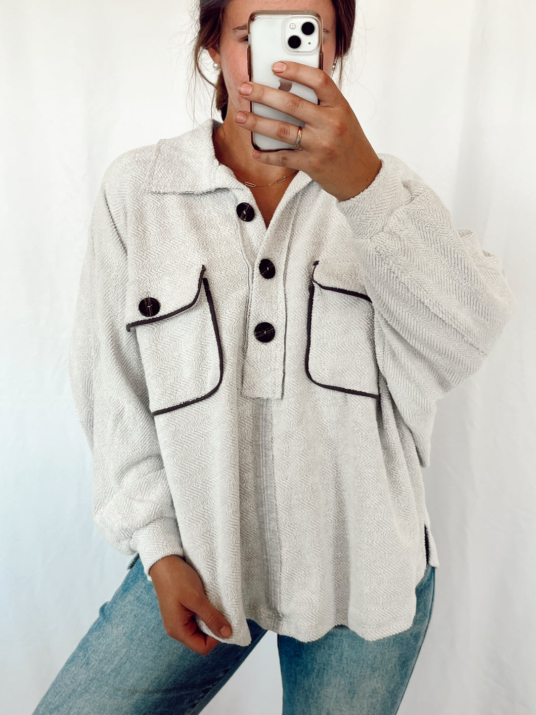 Contrast Oversized Top - RESTOCK