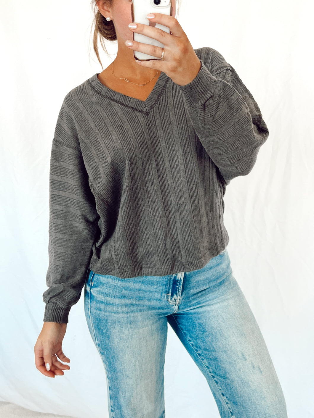 V Neck Long Sleeve