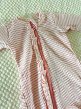 Load image into Gallery viewer, Pink Stripe Footie W/ Ruffle
