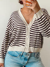 Load image into Gallery viewer, Striped Button Up Cardigan
