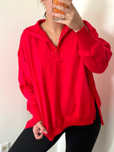 Load image into Gallery viewer, Henley Sweatshirt - Red
