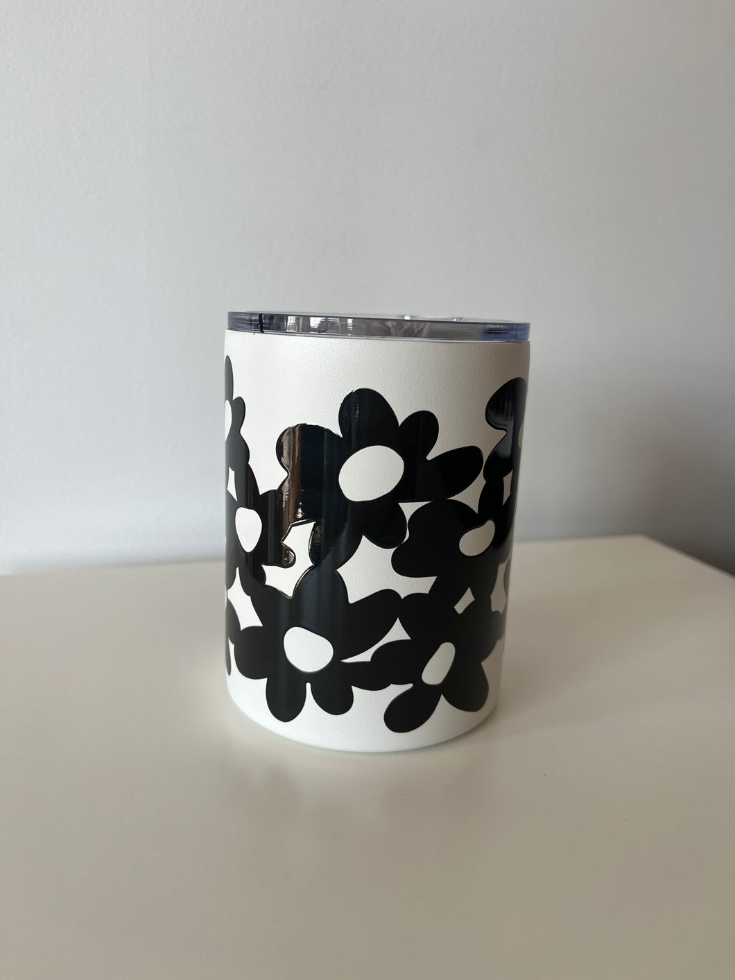 Black Floral Tumbler