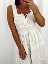 Load image into Gallery viewer, White Eyelet Midi Dress
