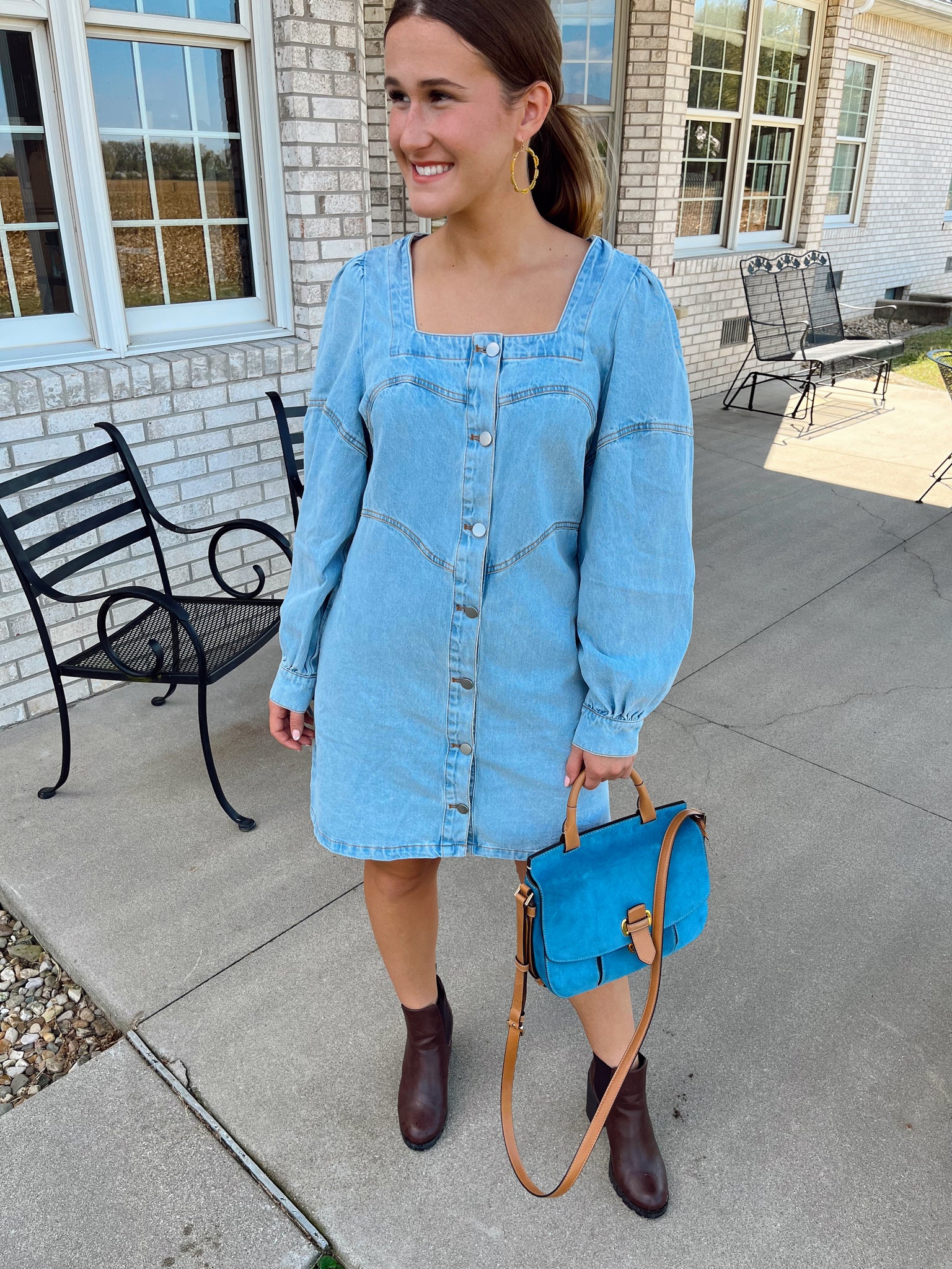 Denim Dress The Stand Boutique Denim Dress The Stand Boutique