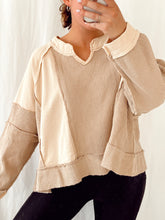 Load image into Gallery viewer, Beige Color Block Pullover
