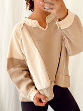 Load image into Gallery viewer, Beige Color Block Pullover
