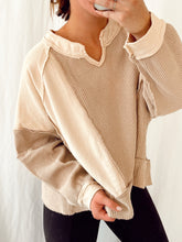 Load image into Gallery viewer, Beige Color Block Pullover
