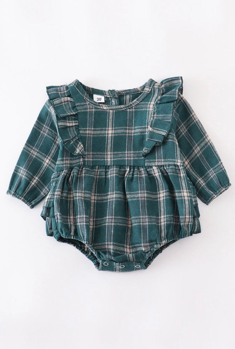 plaid ruffle romper