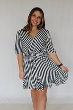 Load image into Gallery viewer, navy striped dress
