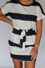 Load image into Gallery viewer, navy stripe dress
