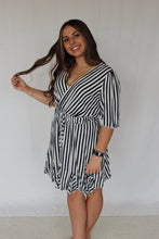 Load image into Gallery viewer, navy striped dress
