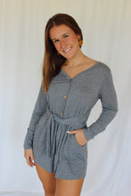 Load image into Gallery viewer, long sleeve button romper
